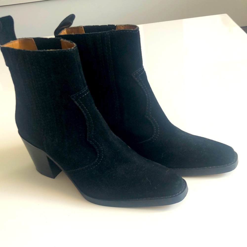 - Ganni suede ankle boots-